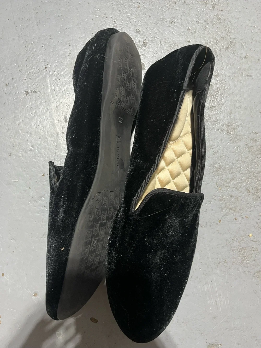 Birdies 8.5 Velvet Slip-On Loafer - Black